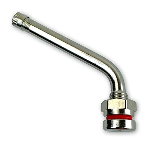 KEX Pack of 50 TR545D Valve Stems with a 60 Degree Bend. Nickel Plated Brass Clamp-in Truck and Bus Valve Stems