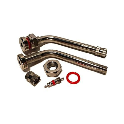 KEX Pack of 50 TR545D Valve Stems with a 60 Degree Bend. Nickel Plated Brass Clamp-in Truck and Bus Valve Stems