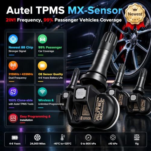 Autel TPMS MX-Sensor 315+433MHz Dual Frequency Tire Sensor, OE Quality